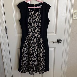 Danny & Nicole Women’s Black & Cream Lace Dress (with pockets!) Size 4 EUC